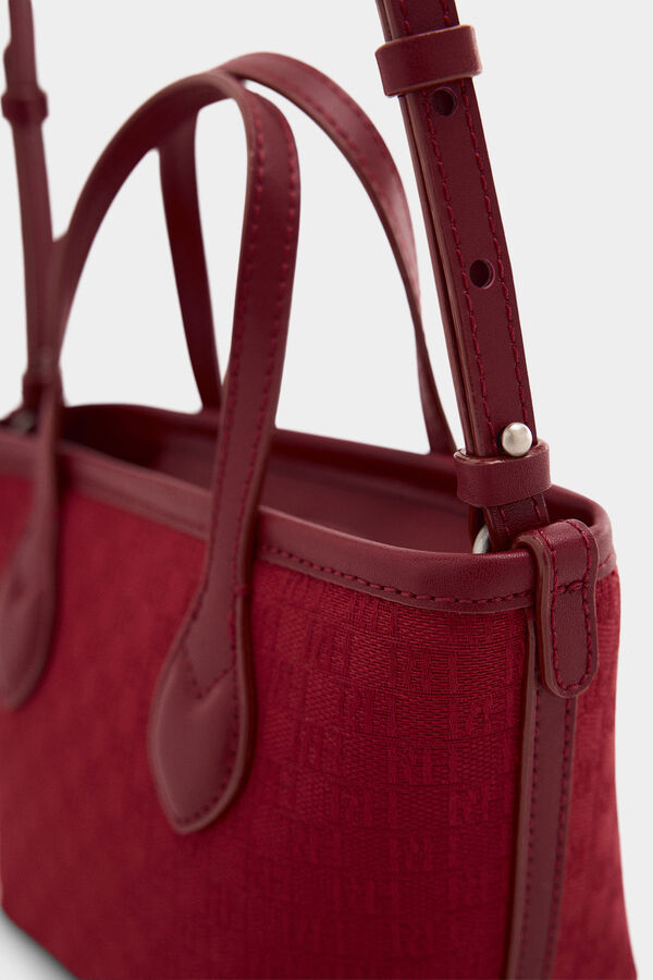 Pedro del Hierro Mala tote bag mini jacquard Bordeaux