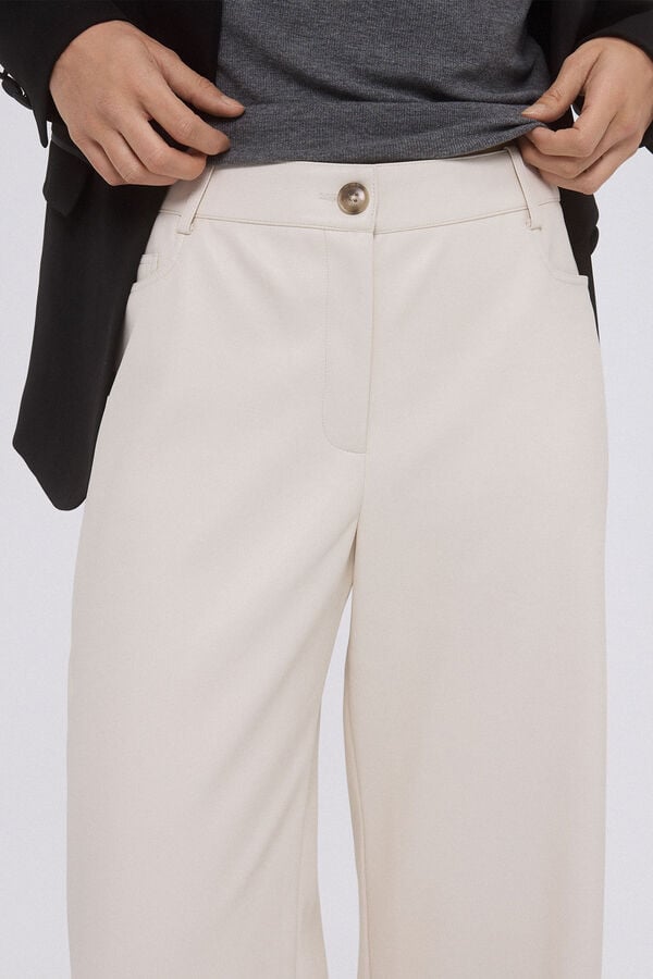 Pedro del Hierro Pantalón fake leather Beige