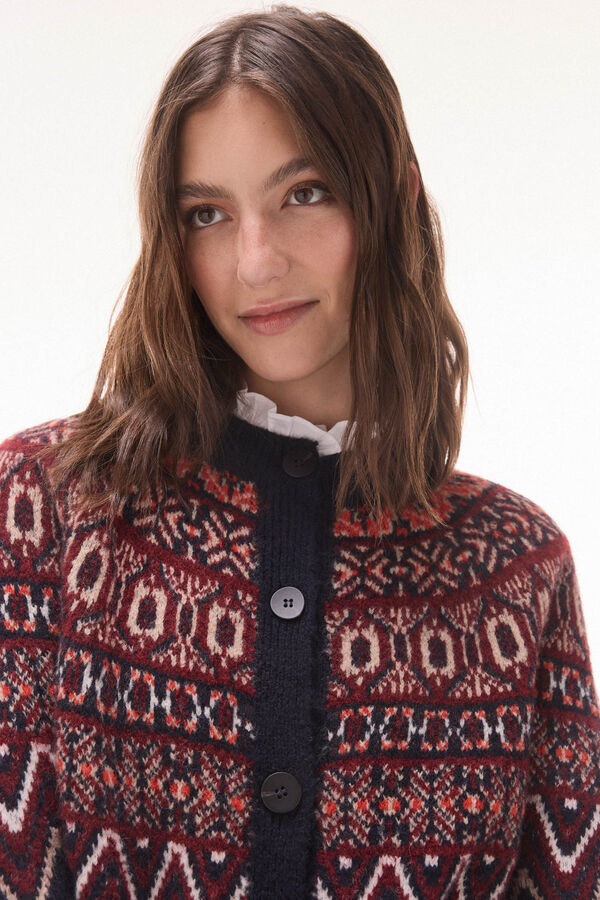 TFP by Tamara Falcó Multicoloured geometric jacquard jacket Blue