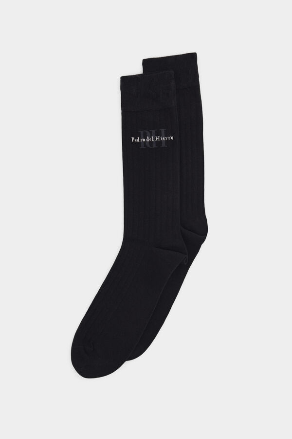 Pedro del Hierro Cotton sock with logo Black