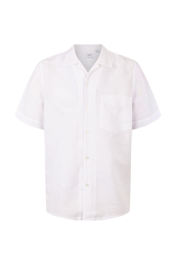Pedro del Hierro Linen cotton short sleeve shirt White