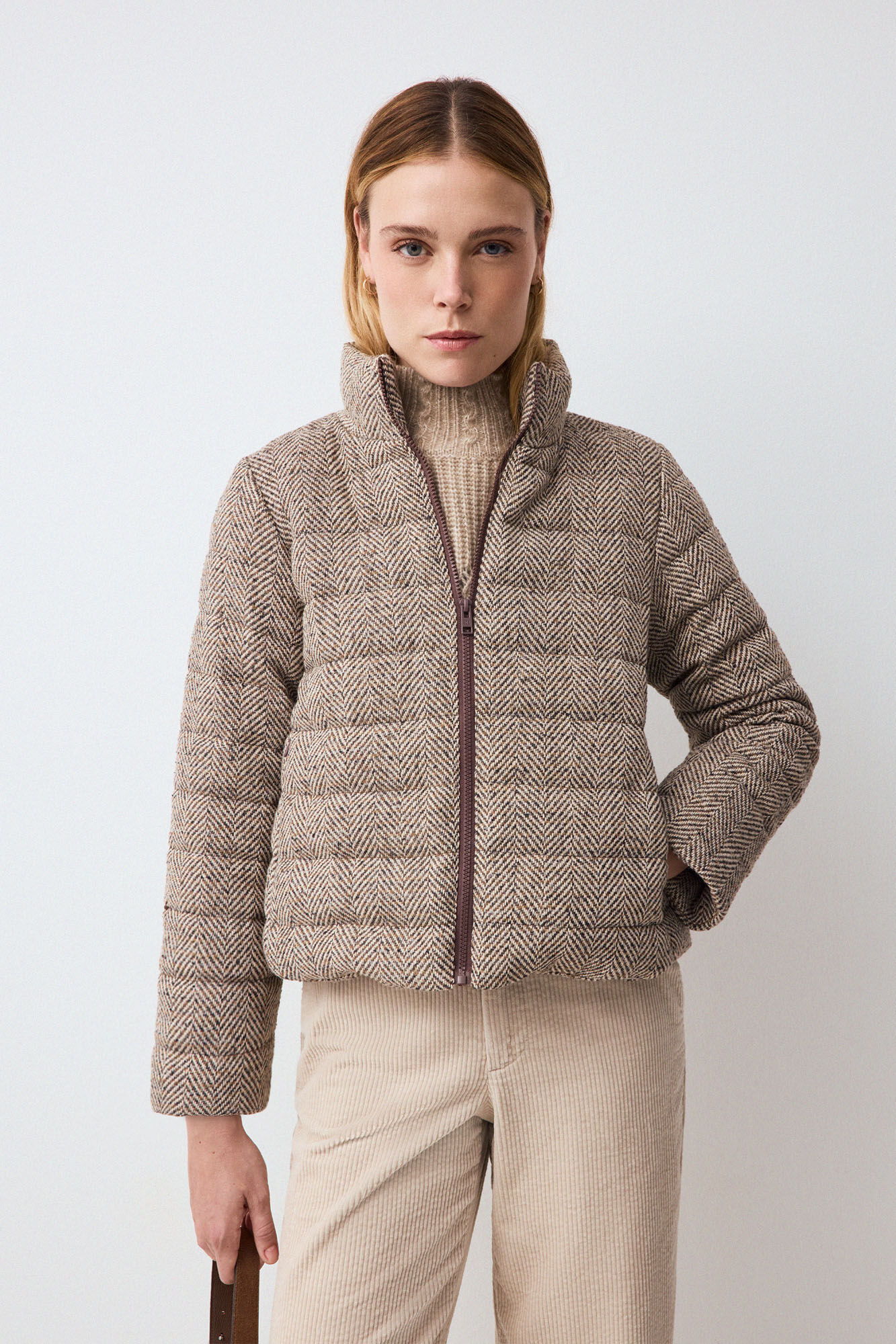 Pedro del Hierro Herringbone short parka