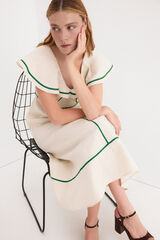 Pedro del Hierro Vestido lino detalle contrastes Crudo