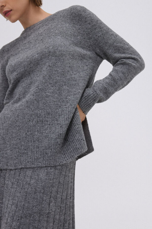 Pedro del Hierro Fancy jersey-knit sweater Grey