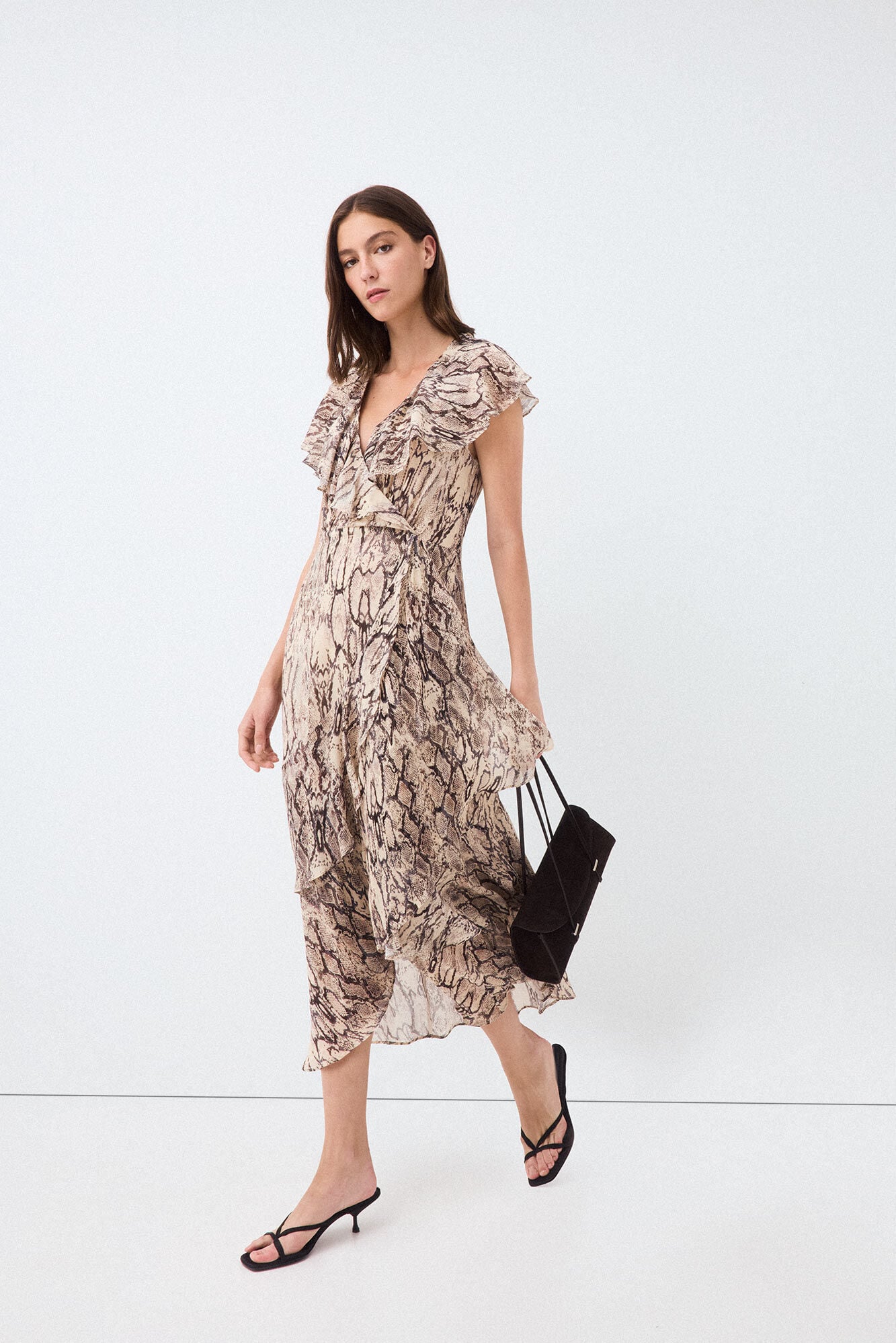 Pedro del Hierro Vestido com folhos fluido