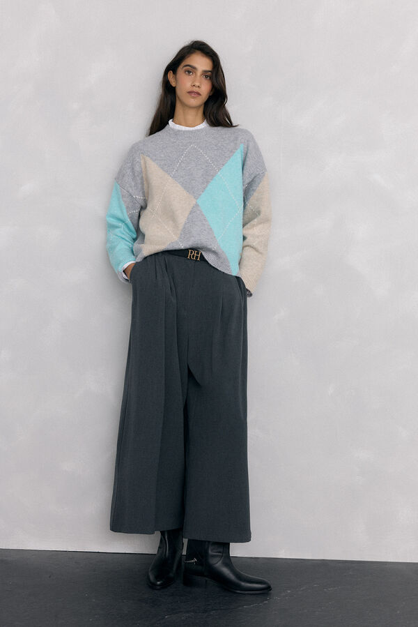 Pedro del Hierro Diamond jacquard sweater Ecru