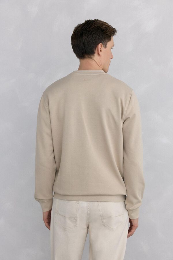 Pedro del Hierro Logo crew neck sweatshirt Beige