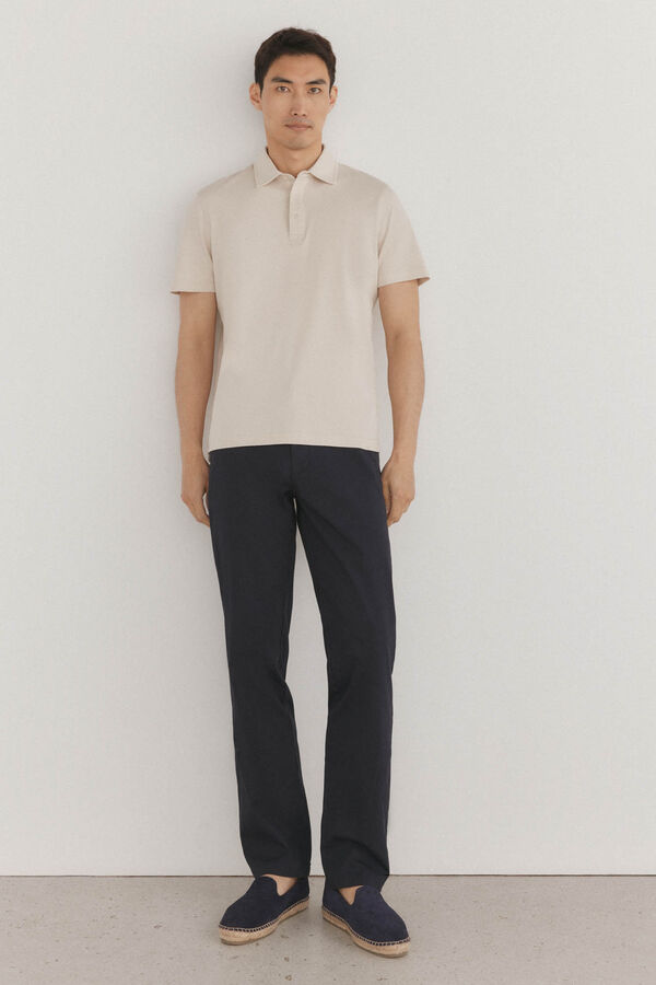 Pedro del Hierro Mercerized polo shirt Beige