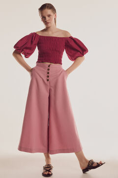Pedro del Hierro Cotton/linen trouser skirt Pink