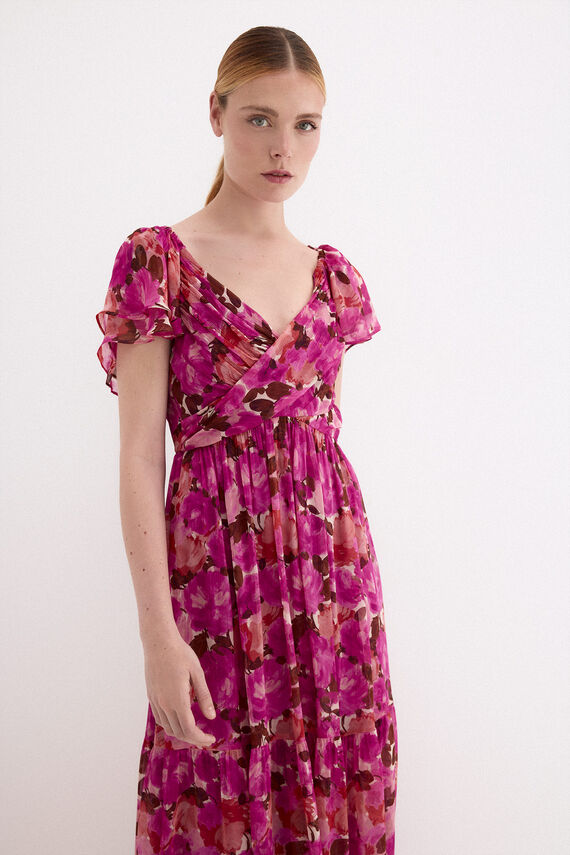 Vestido largo romántico estampado floral