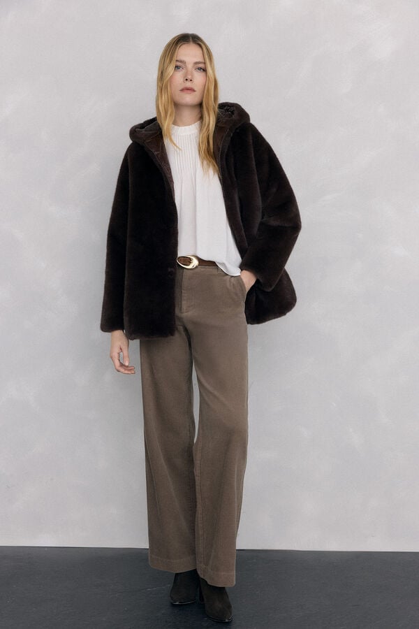 Pedro del Hierro reversible fur parka Brown