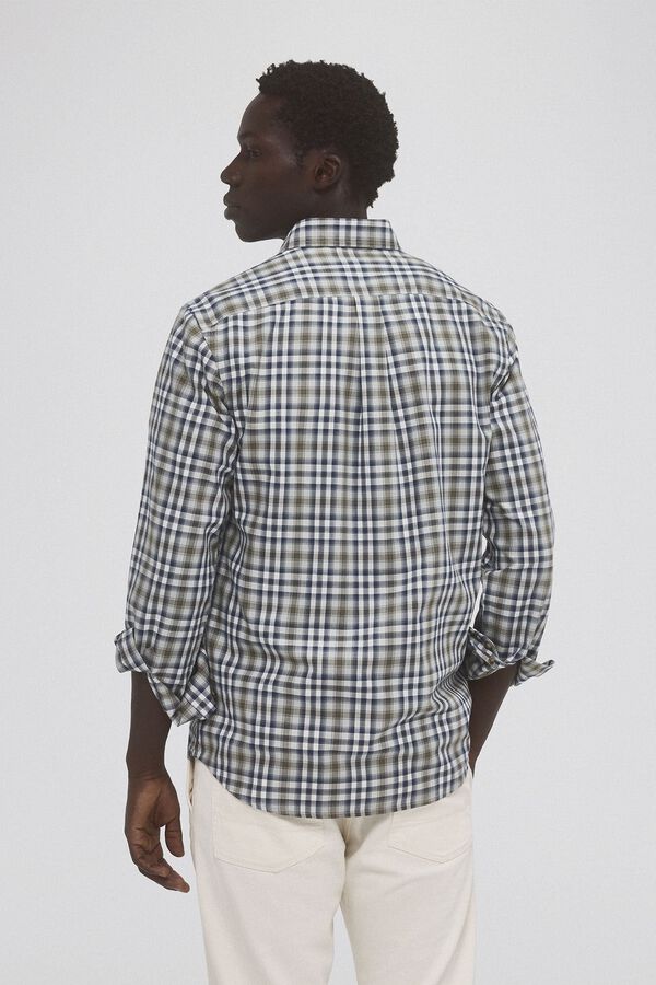 Pedro del Hierro Checked twill shirt Green