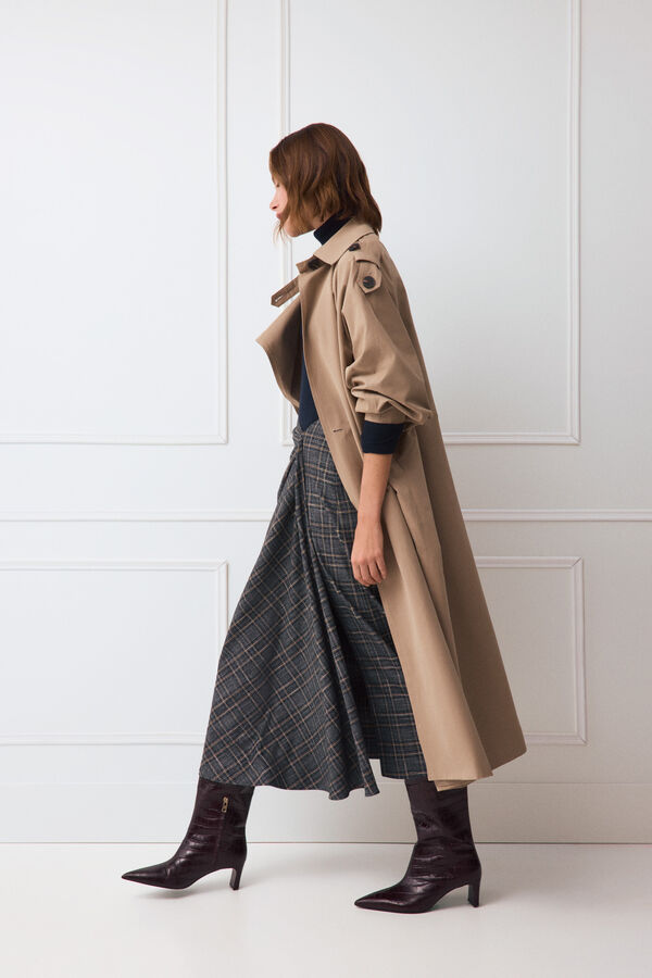 TFP by Tamara Falc&oacute; Plaid straight skirt Blue
