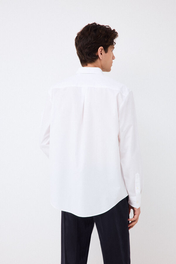 Pedro del Hierro Camisa lisa em popelina relax fit Branco
