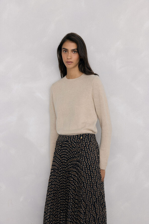 Pedro del Hierro Double jersey and cape garment with ruffle detail Ecru