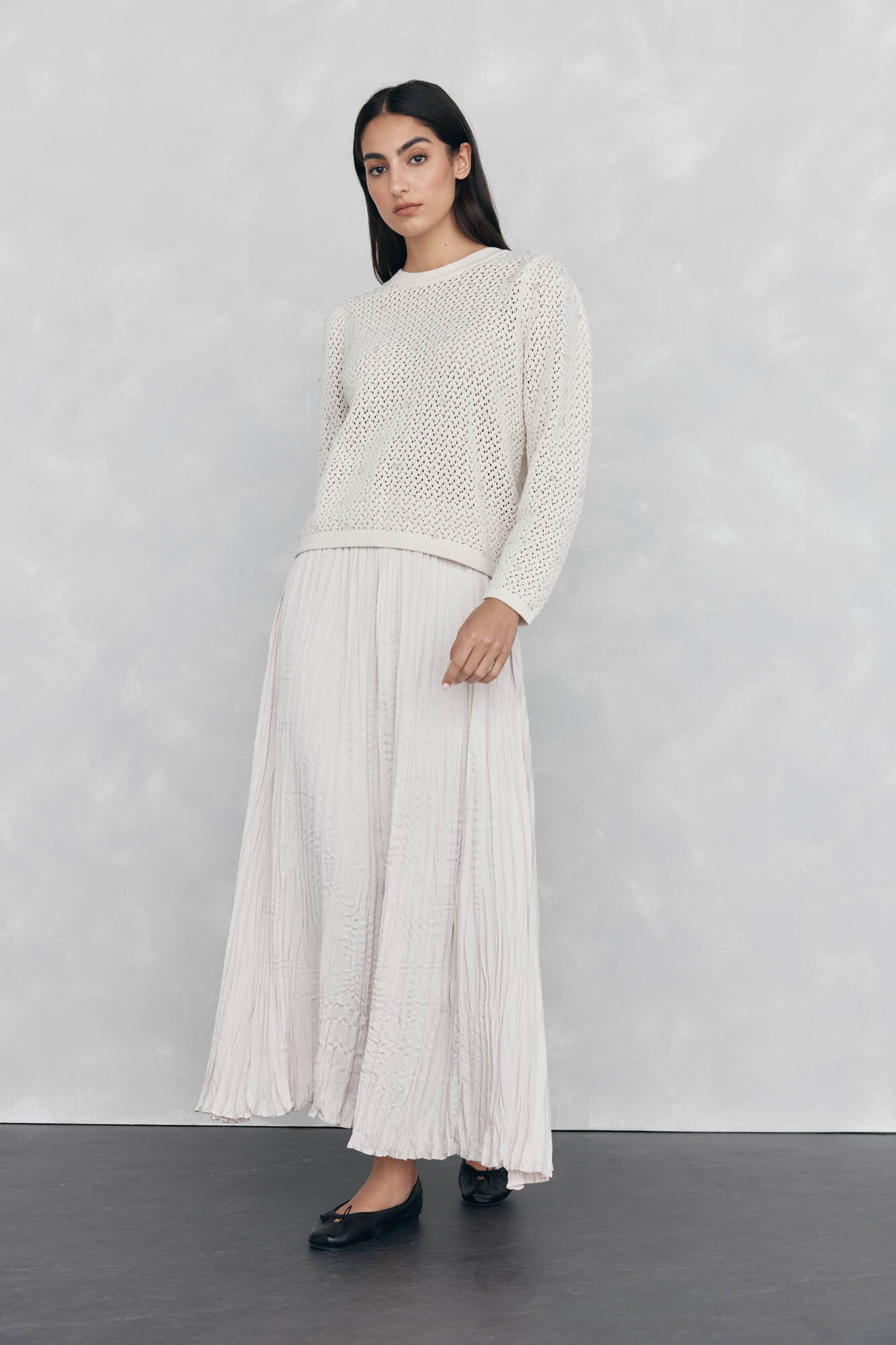 Pedro del Hierro Satin pleated skirt