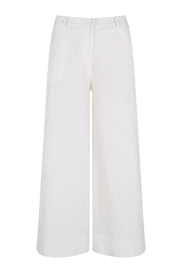 Pedro del Hierro Classic wide flare trousers White