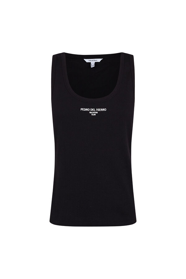 Pedro del Hierro Ribbed vest top Black