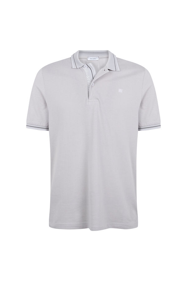 Pedro del Hierro Jacquard polo shirt Grey