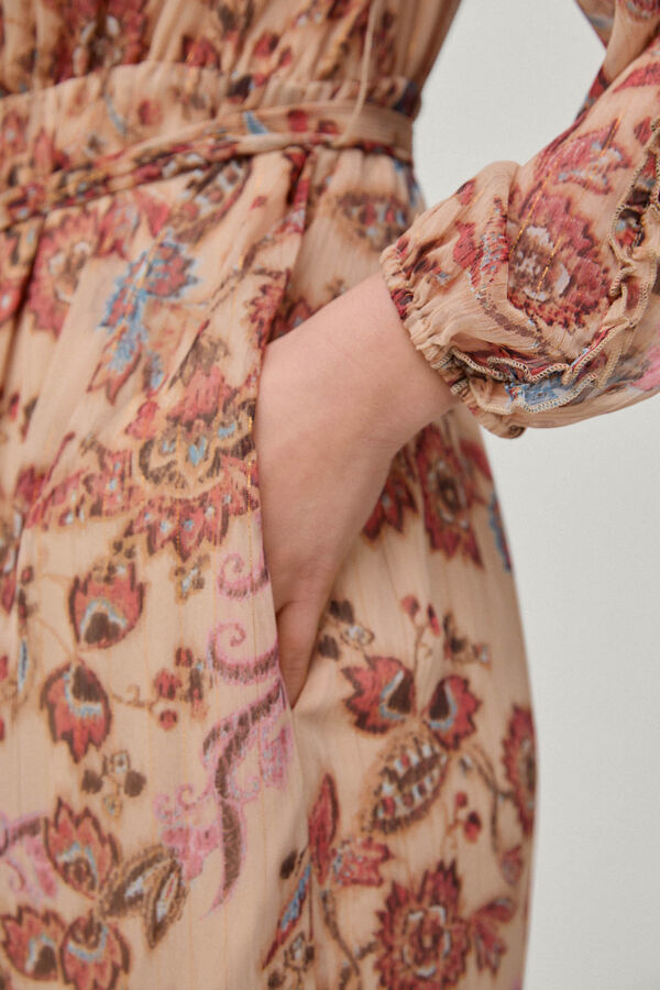 Pedro del Hierro Vestido estampado volantes Morado