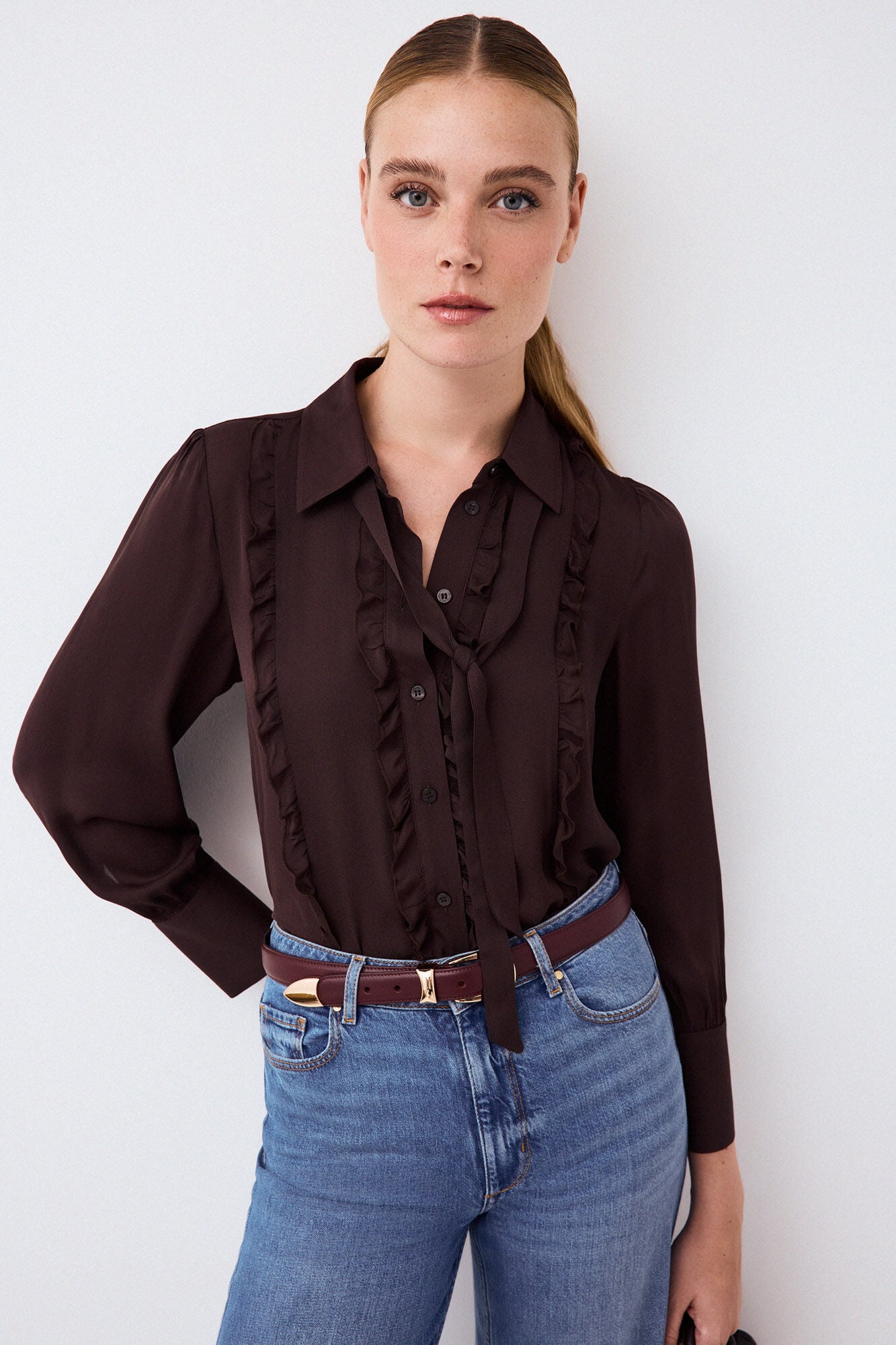 Pedro del Hierro Romantic tie-neck blouse