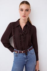 Pedro del Hierro Romantic tie-neck blouse Brown