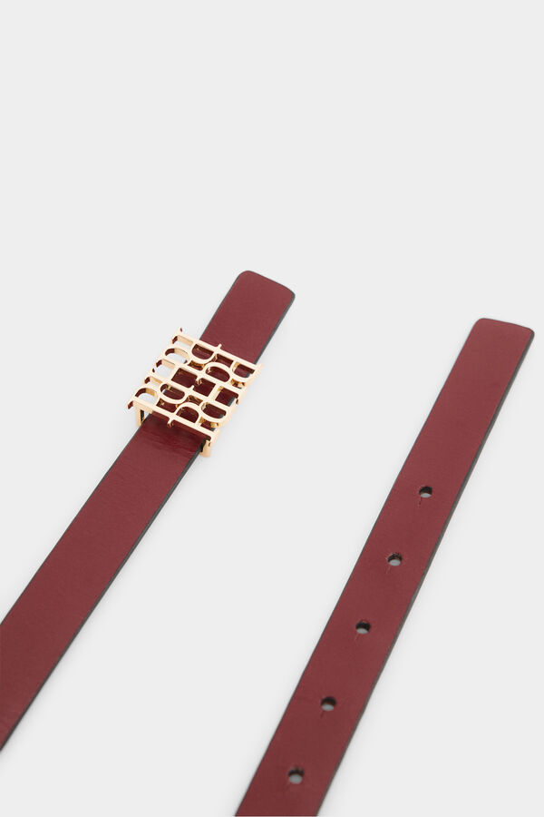 Pedro del Hierro Reversible leather belt Red