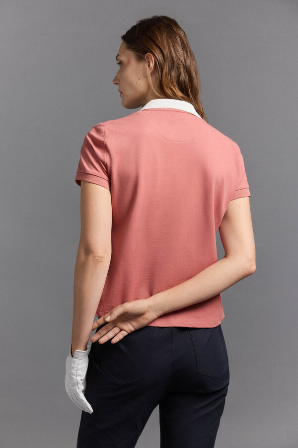 Pedro del Hierro Short sleeve technical golf polo Burgundy