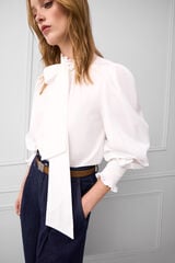 TFP by Tamara Falc&oacute; Plain bow blouse Ecru