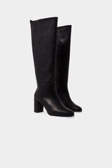 Pedro del Hierro Leather high heel boot Black