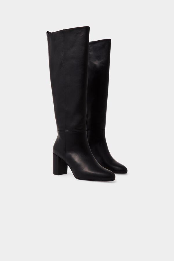 Pedro del Hierro Leather high heel boot Black