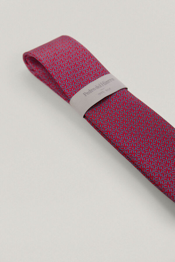 Pedro del Hierro Gravata seda desenho Vermelho