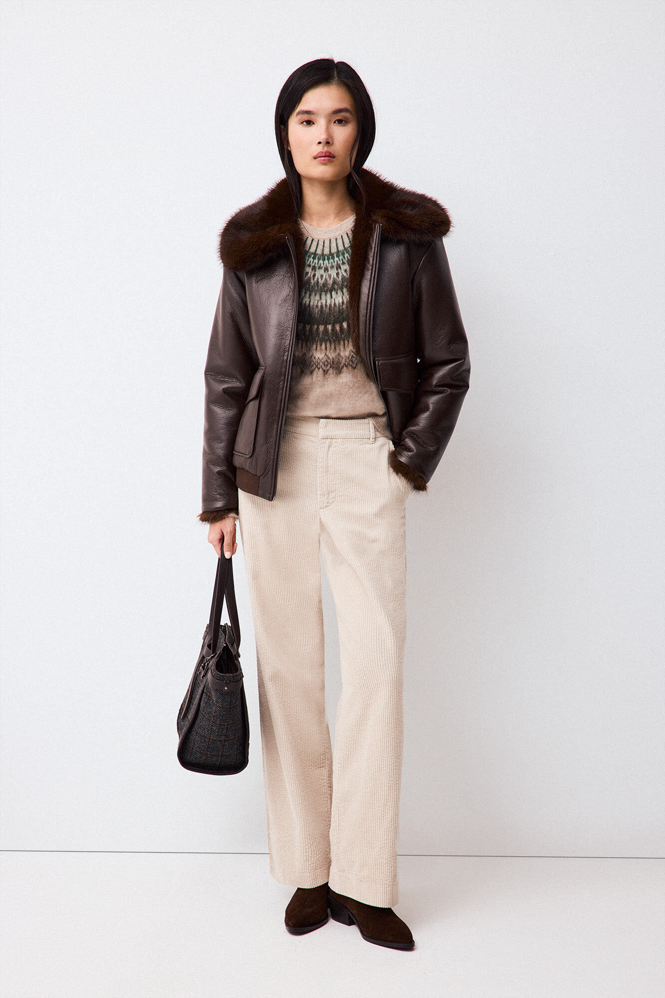 Pedro del Hierro Corduroy wide leg trousers
