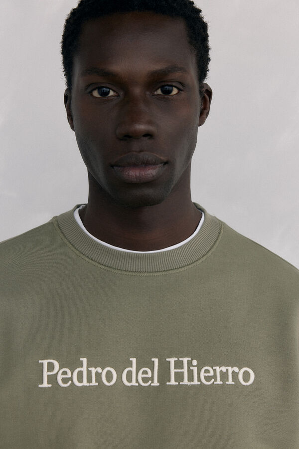 Pedro del Hierro Sweatshirt logo crew neck Green