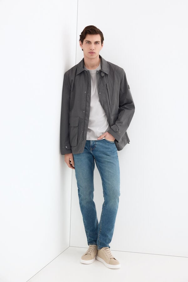 Pedro del Hierro Mercerized T-shirt Grey