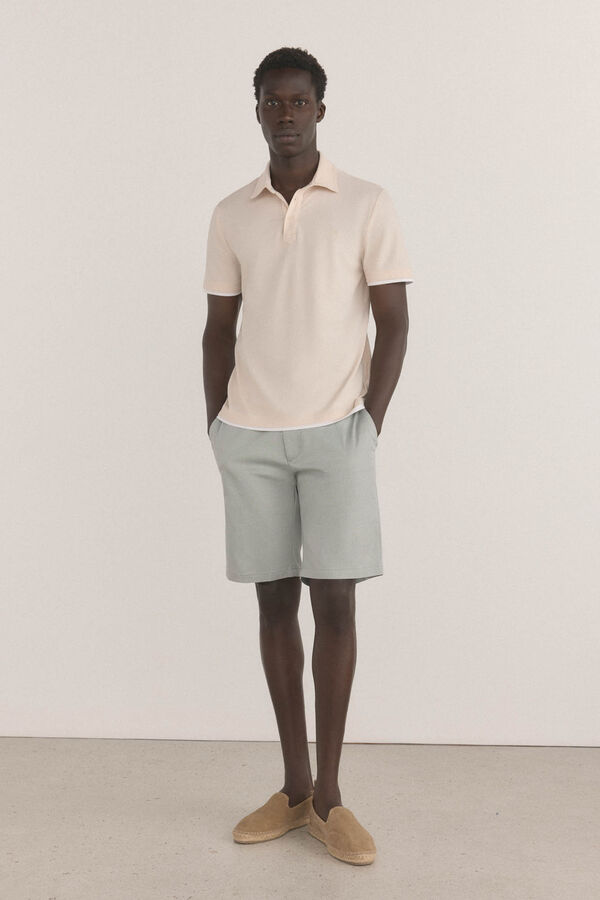 Pedro del Hierro Double- garment polo shirt Beige