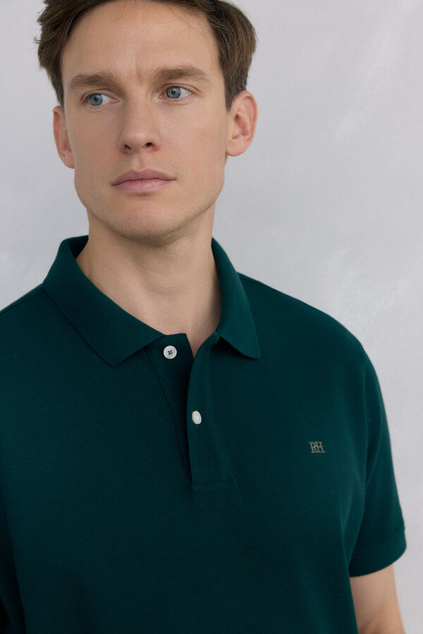Pedro del Hierro Basic piqué polo shirt Green