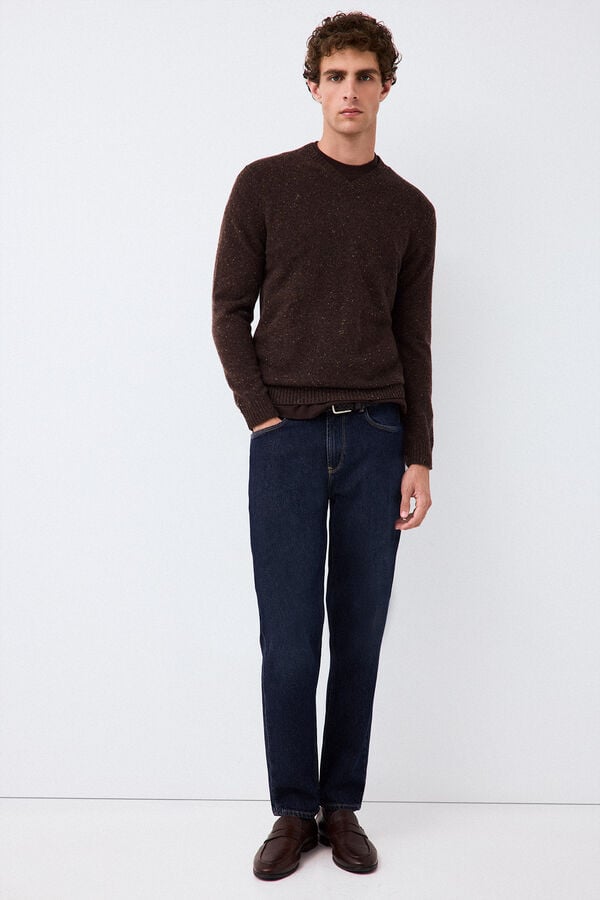 Pedro del Hierro Italian premium yarn knit jumper Brown