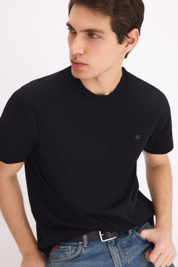 Pedro del Hierro Camiseta b&aacute;sica logo Negro