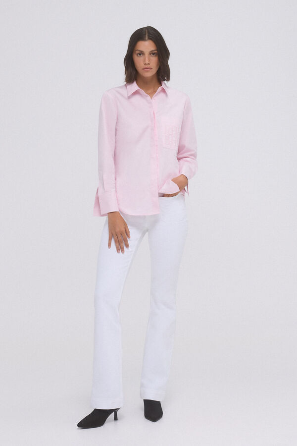 Pedro del Hierro Camisa oversize popelin logo Rosa