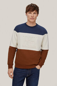 Pedro del Hierro Colour block logo sweatshirt Brown
