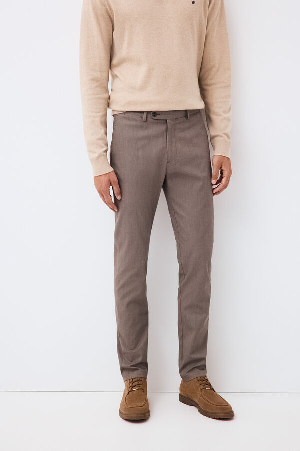 Pedro del Hierro Oversized slim chinos Brown
