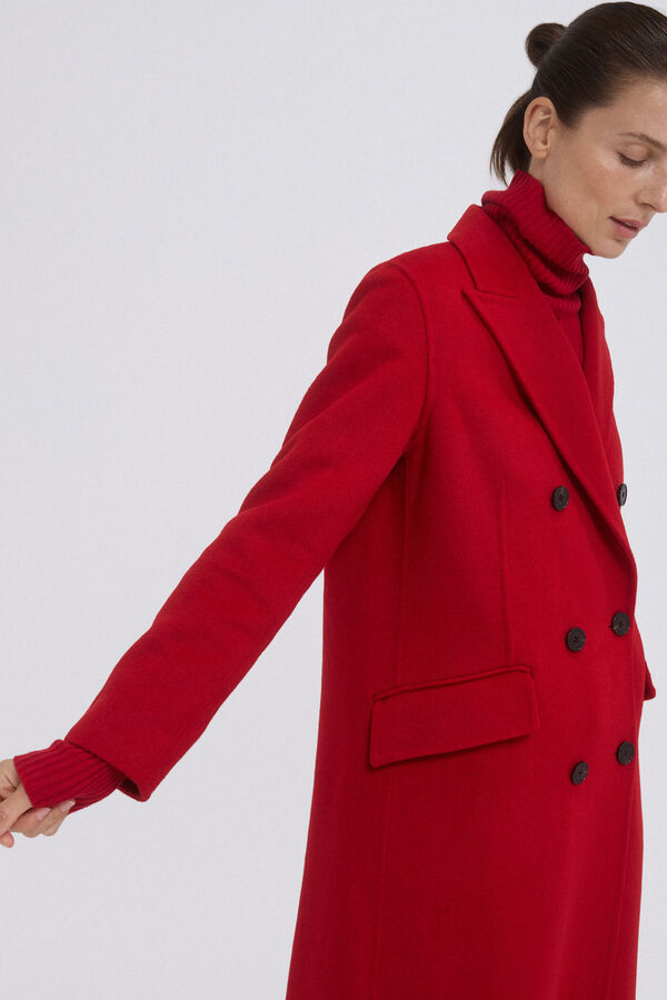 Pedro del Hierro Double-faced coat with cross-over Orange