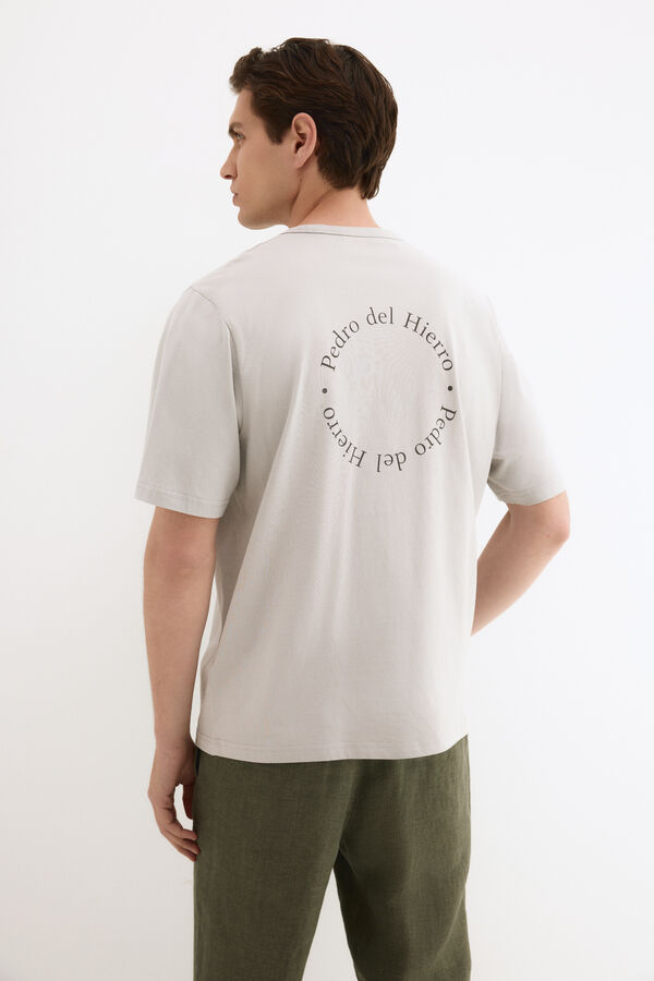 Pedro del Hierro Printed logo T-shirt Grey