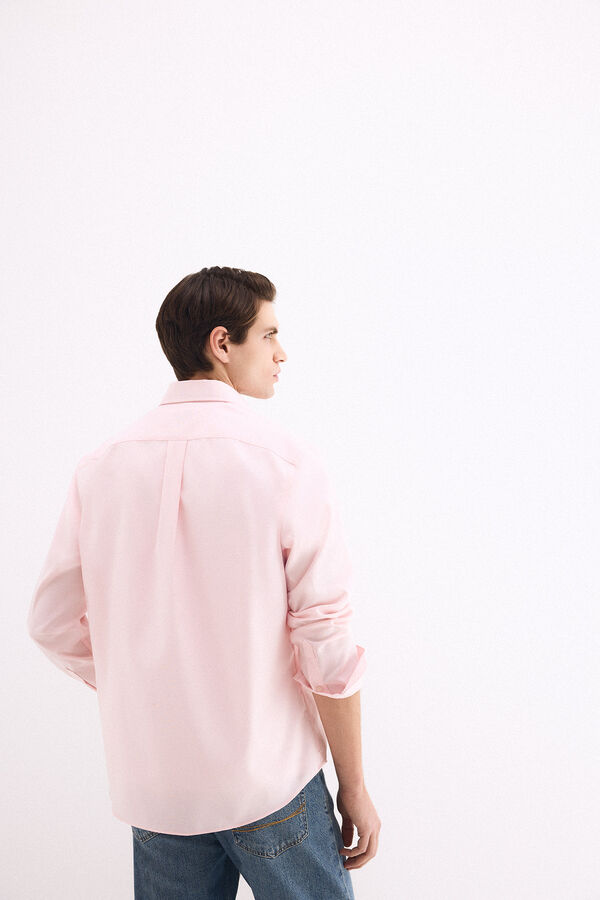 Pedro del Hierro Camisa sem engomar oxford lisa Rosa