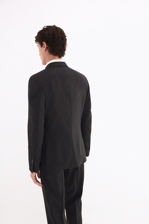 Pedro del Hierro Plain bi-stretch tailored blazer Grey