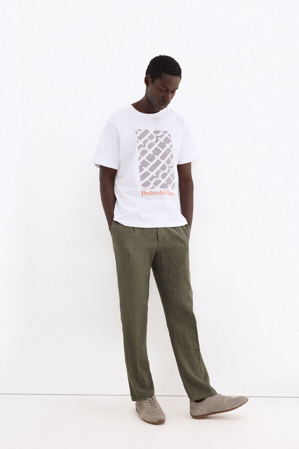 Pedro del Hierro Printed logo T-shirt White
