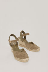 Pedro del Hierro Jute wedge with woven ankle strap Green