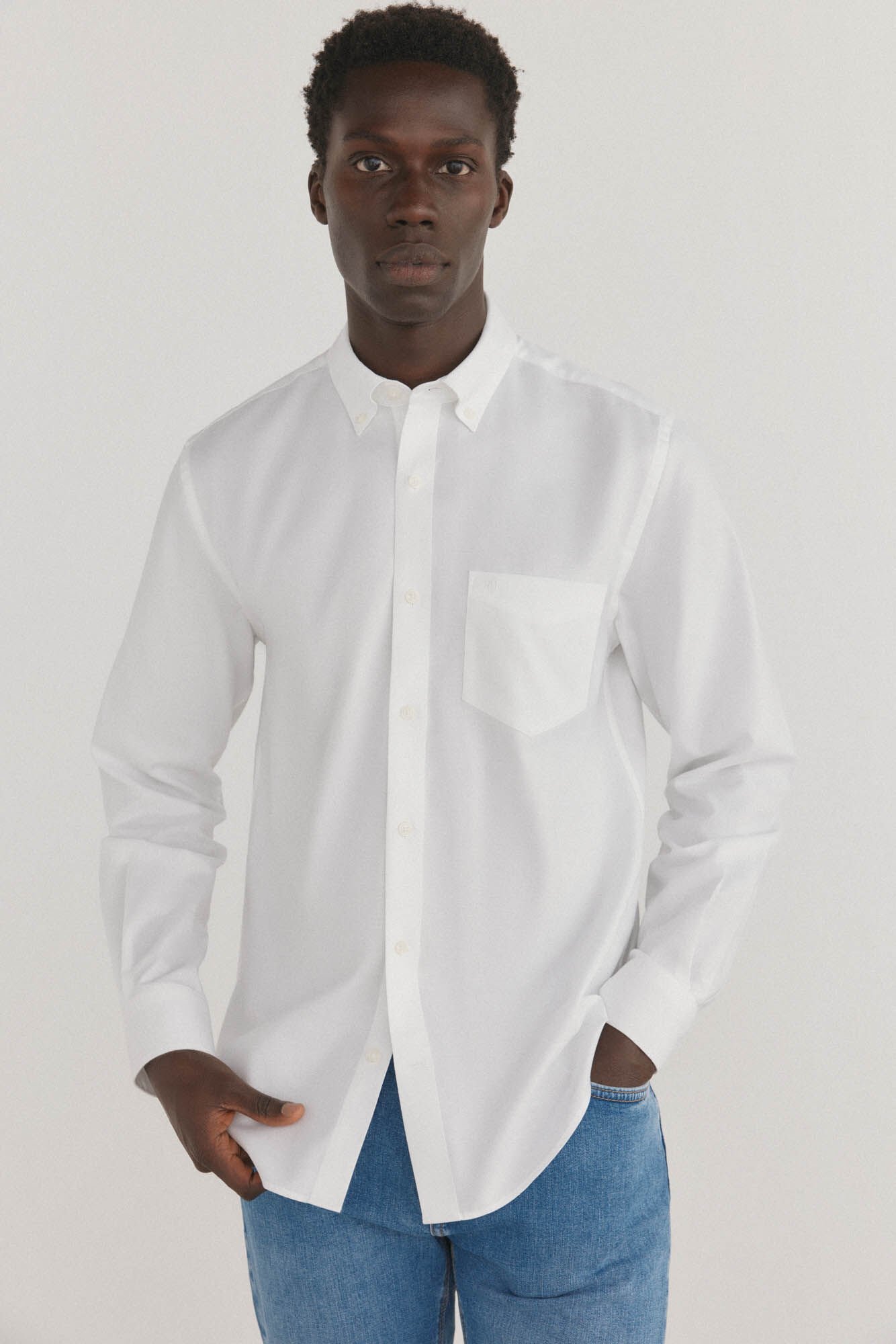 Pedro del Hierro Plain non-iron Oxford shirt