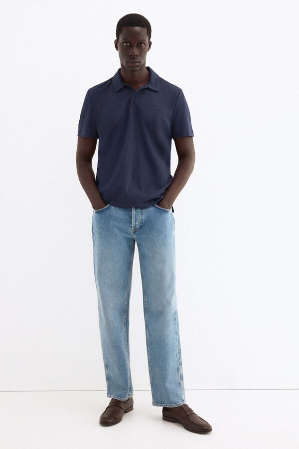 Pedro del Hierro Plain polo shirt Blue